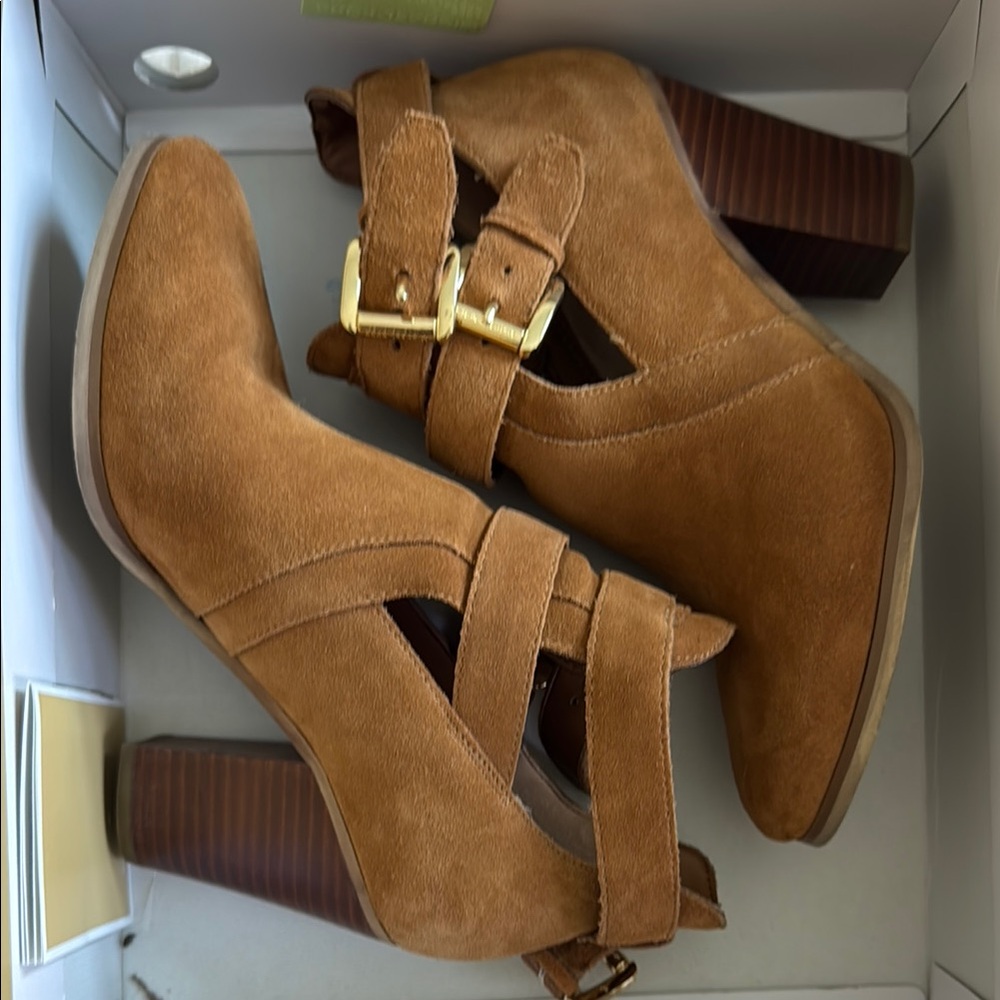 MICHAEL Michael Kors Tan Suede Heeled Boots